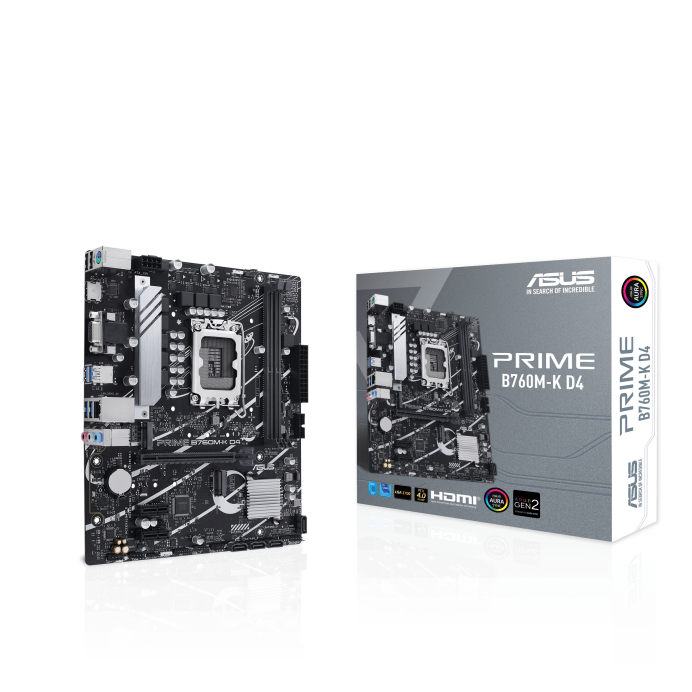 ASUS Prime B760M-K D4 Intel LGA 1700 Micro-ATX Motherboard