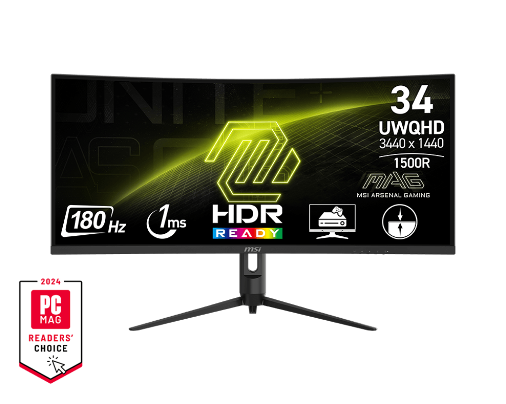 MSI MAG 342CQR E2 - 34 UWQHD 180Hz Ultrawide Curved Gaming Monitor