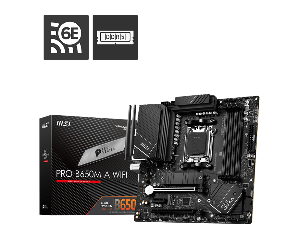 MSI PRO B650M-A WIFI AMD AM5 Micro-ATX Motherboard