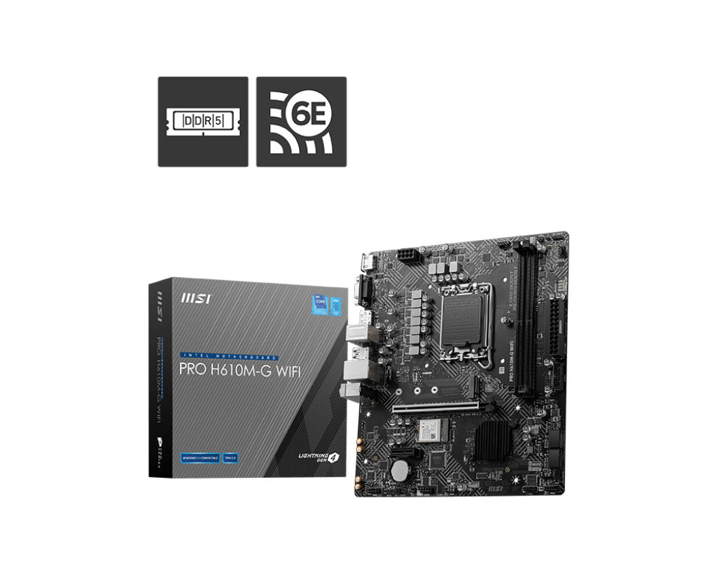 MSI PRO H610M-G WIFI Intel LGA1700 Micro-ATX Motherboard
