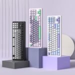 XINMENG M87 Pro V2 Tri-Mode Gasket Mechanical Keyboard - White Pink - Rocket Racoon - Image 2