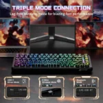 Attack Shark X82 PRO HE Tri-mode Rapid Trigger RGB Mechanical Gaming Keyboard - Black Contour - Image 5