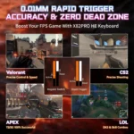 Attack Shark X82 PRO HE Tri-mode Rapid Trigger RGB Mechanical Gaming Keyboard - Black Contour - Image 4