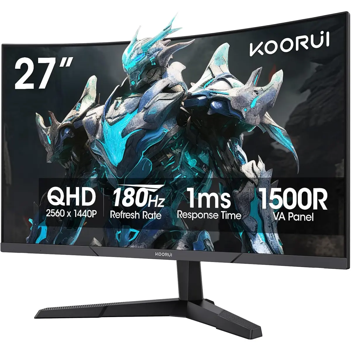 Koorui 27E6QCA - 27 2K QHD 180Hz 1ms Adaptive Sync Curved Gaming Monitor
