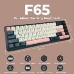 Aula F65 Wireless Mechanical Keyboard – White Pink Black - Image 2