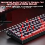 Aula Win60 HE MAX Wired Magnetic Gaming Keyboard - Wing Chun Switch - Black Red - Image 4