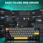 Aula Win60 HE MAX Wired Magnetic Gaming Keyboard - Wing Chun Switch - Grey Yellow - Image 5